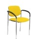 Silla fija Villalgordo bali amarillo chasis cromo con brazos